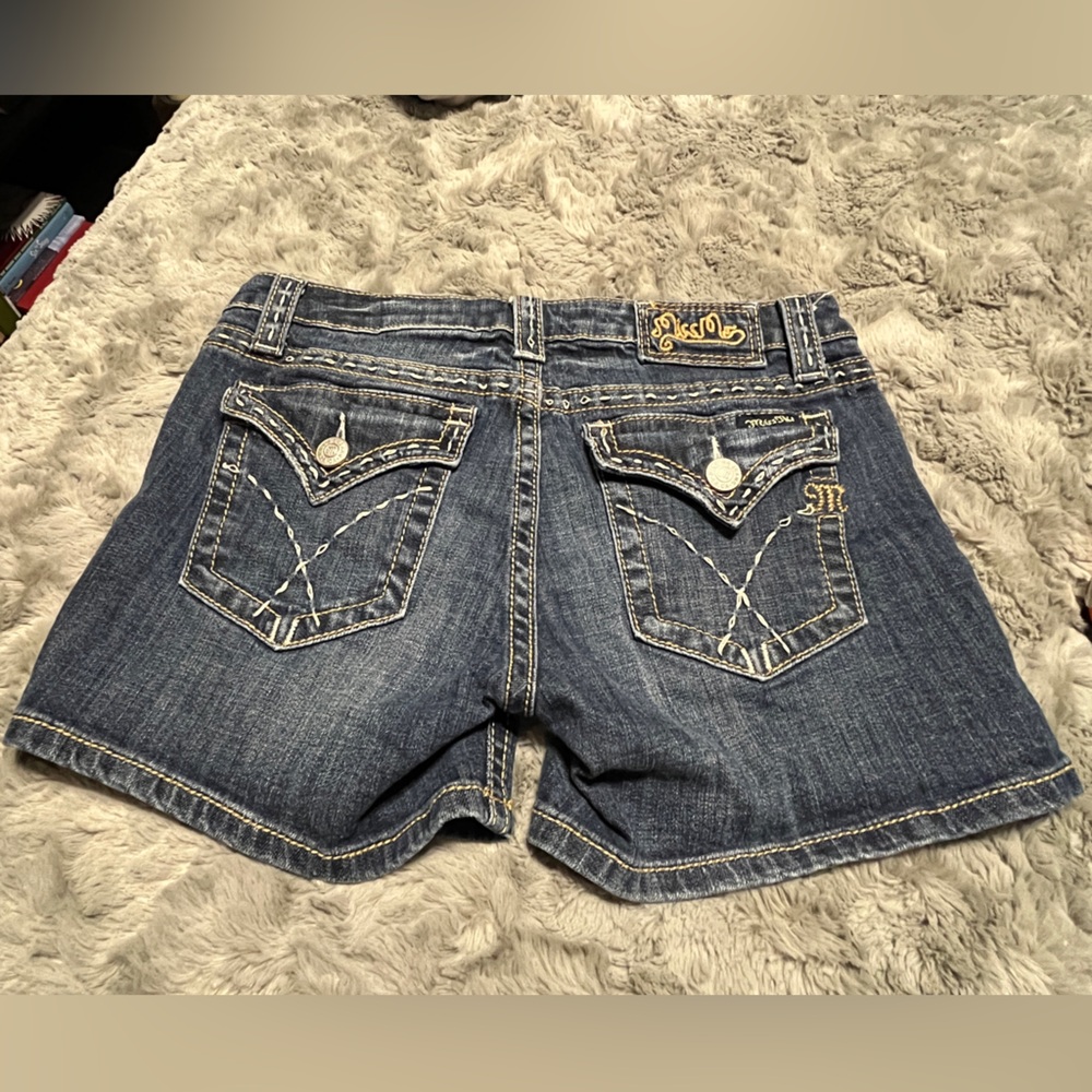 Miss Me Dark Blue Denim Shorts - Picture 2 of 8